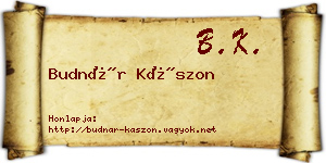 Budnár Kászon névjegykártya